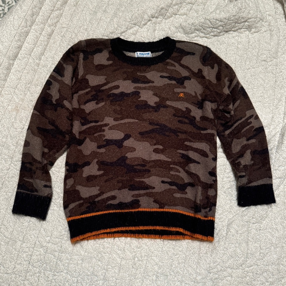 Boys Mayoral Camo Crewneck Sweater